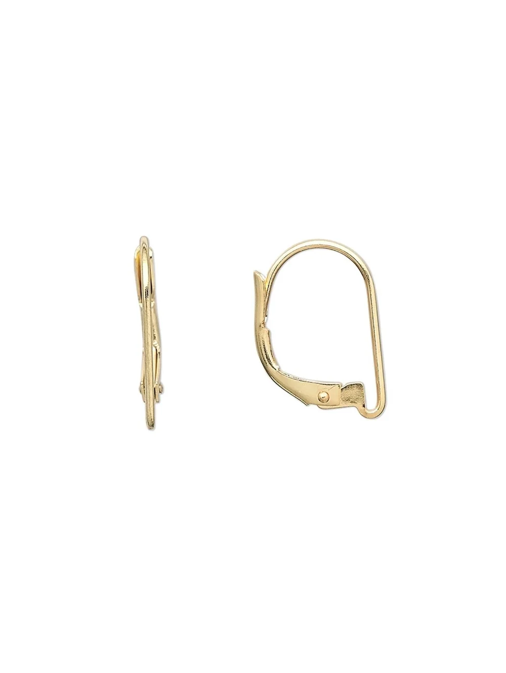Open 1/2 Loop Gold 14K Plated Leverback Ear Hooks Earring Findings 10 pcs